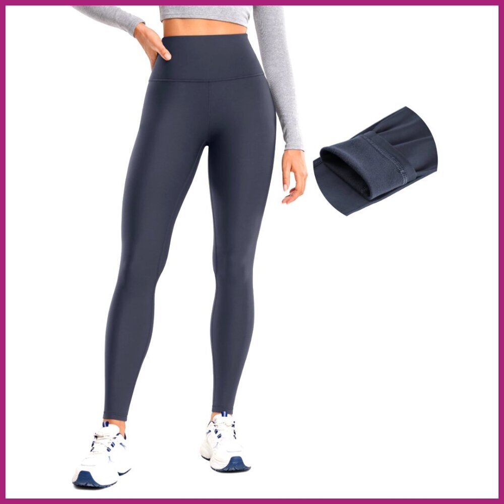 Fleece Lined Thermal Leggings, High Rise, 28" Inseam, Hidden Pocket
